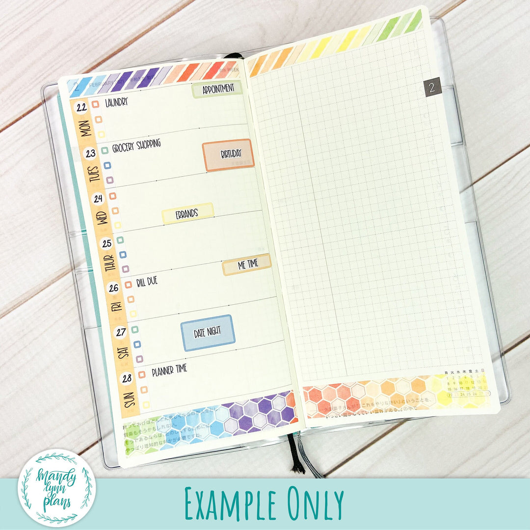 Hobonichi Weeks Large WEEKLY VIEW Labels || A6 Hobonichi MONTHLY VIEW
