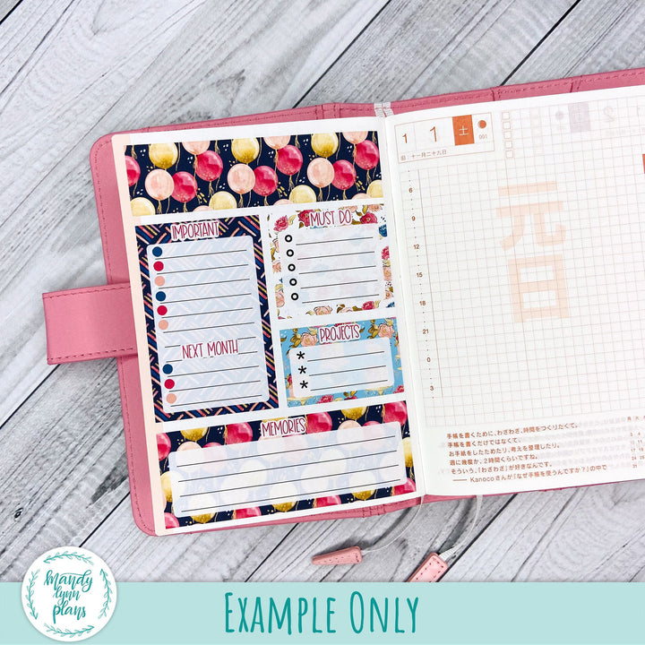 ANY MONTH Hobonichi Cousin Dashboard || Birthday Balloons || R-1150