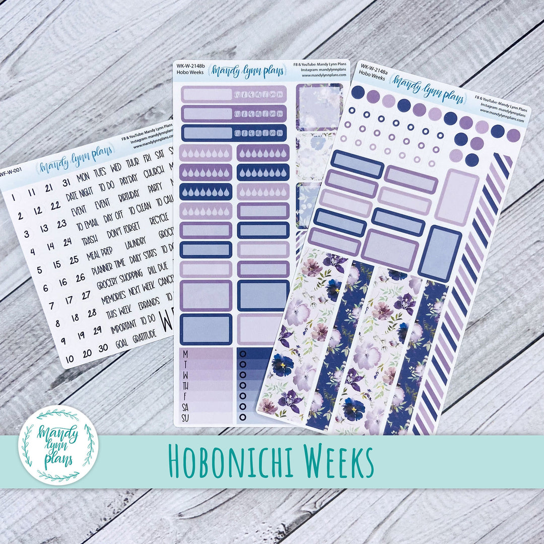 Hobonichi Weeks Weekly Kit || Violet Floral || WK-W-2148