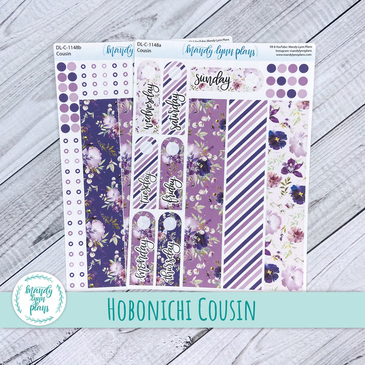 Hobonichi Cousin Daily Kit || Violet Floral || DL-C-1148