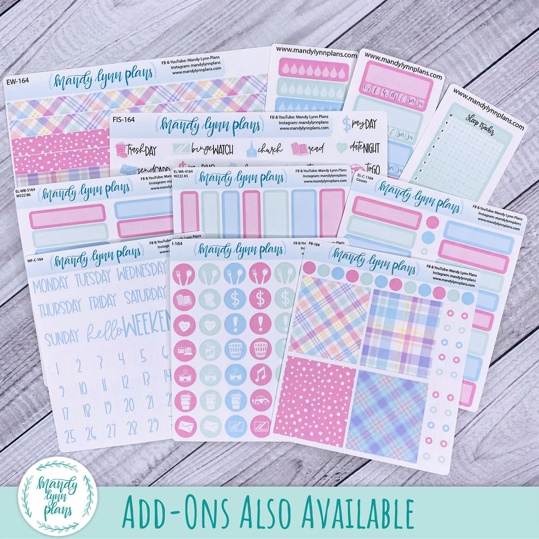 Set of 3 Washi Tape || Pastel Plaid || Silver Holo Foiled