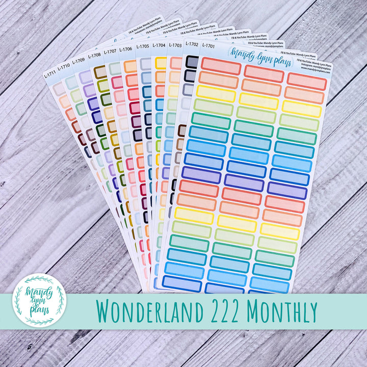 Skinny MONTHLY VIEW Wonderland 222 Labels