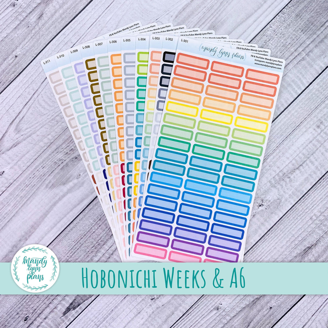 Hobonichi Weeks Skinny WEEKLY VIEW Labels || A6 Hobonichi MONTHLY VIEW