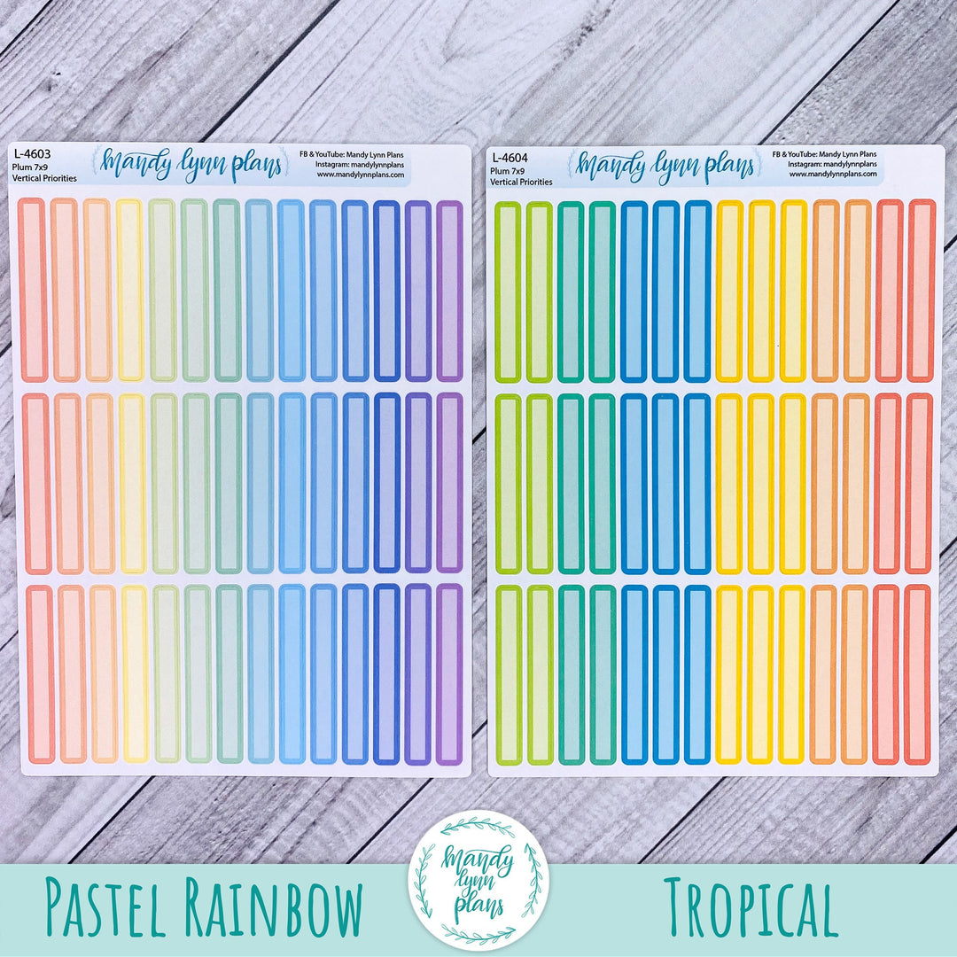 Plum 7x9 Vertical Priorities Labels - 1 Line || Skinny Labels