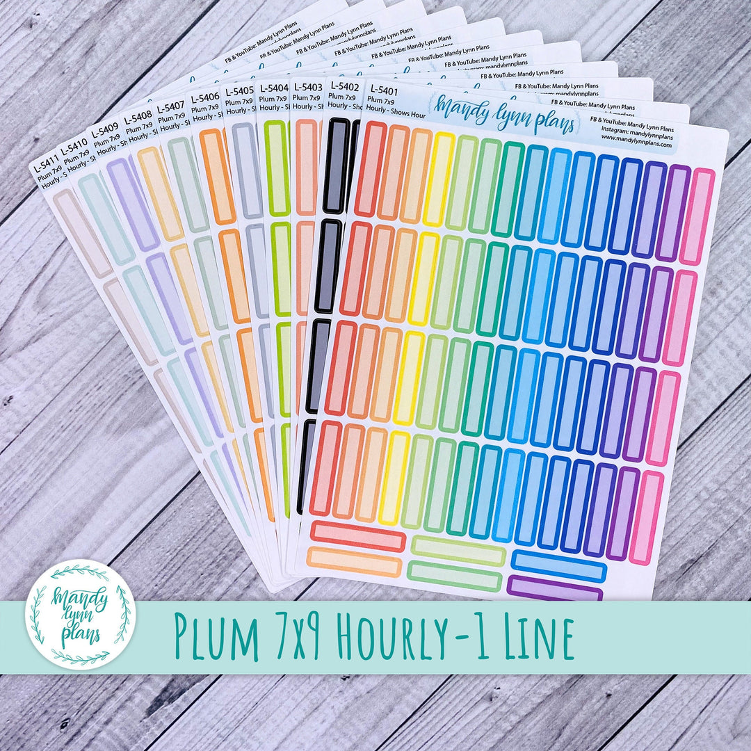SHOWS HOUR - Plum 7x9 Hourly Labels - 1 Line || Skinny Labels