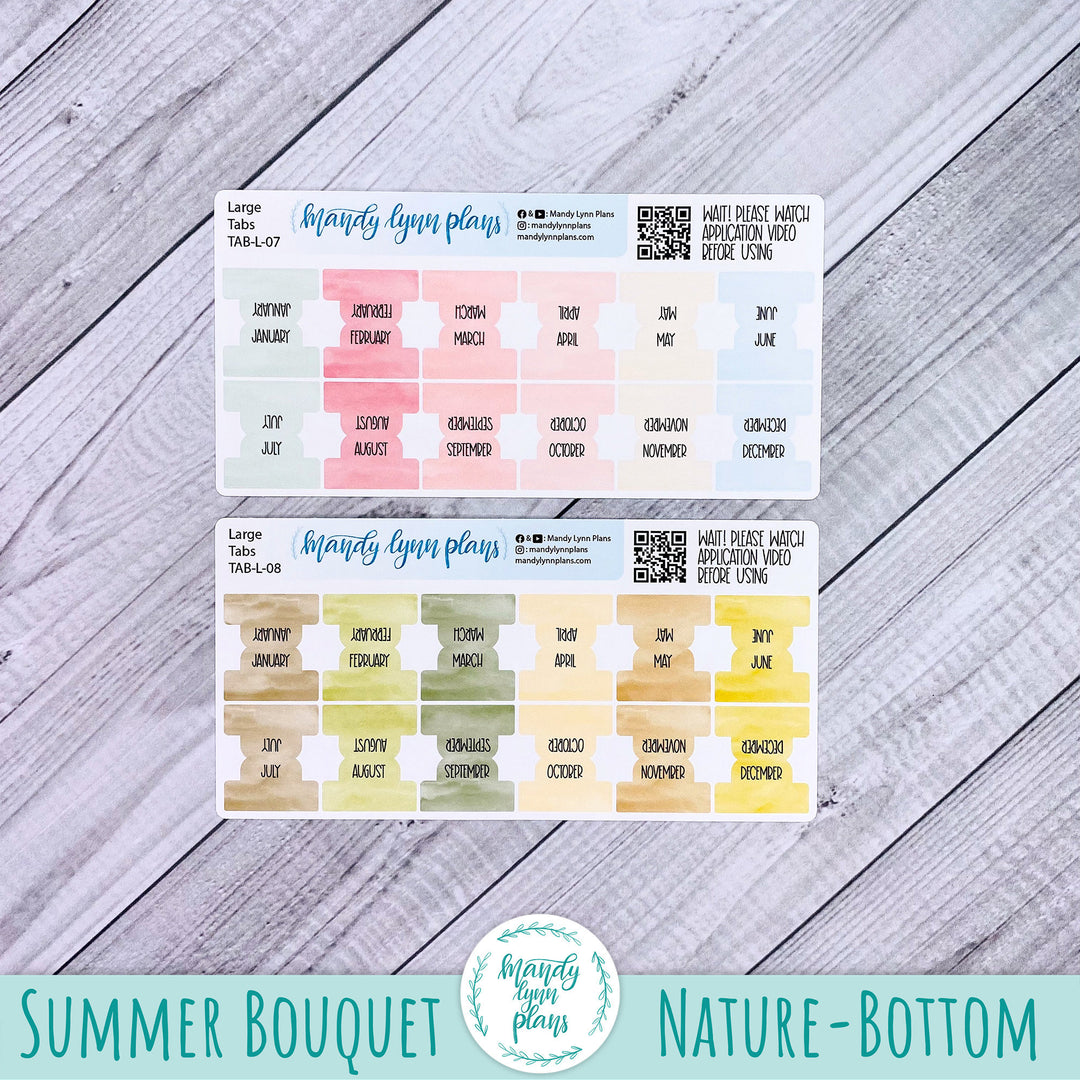 CUSTOM Watercolor Planner Tabs