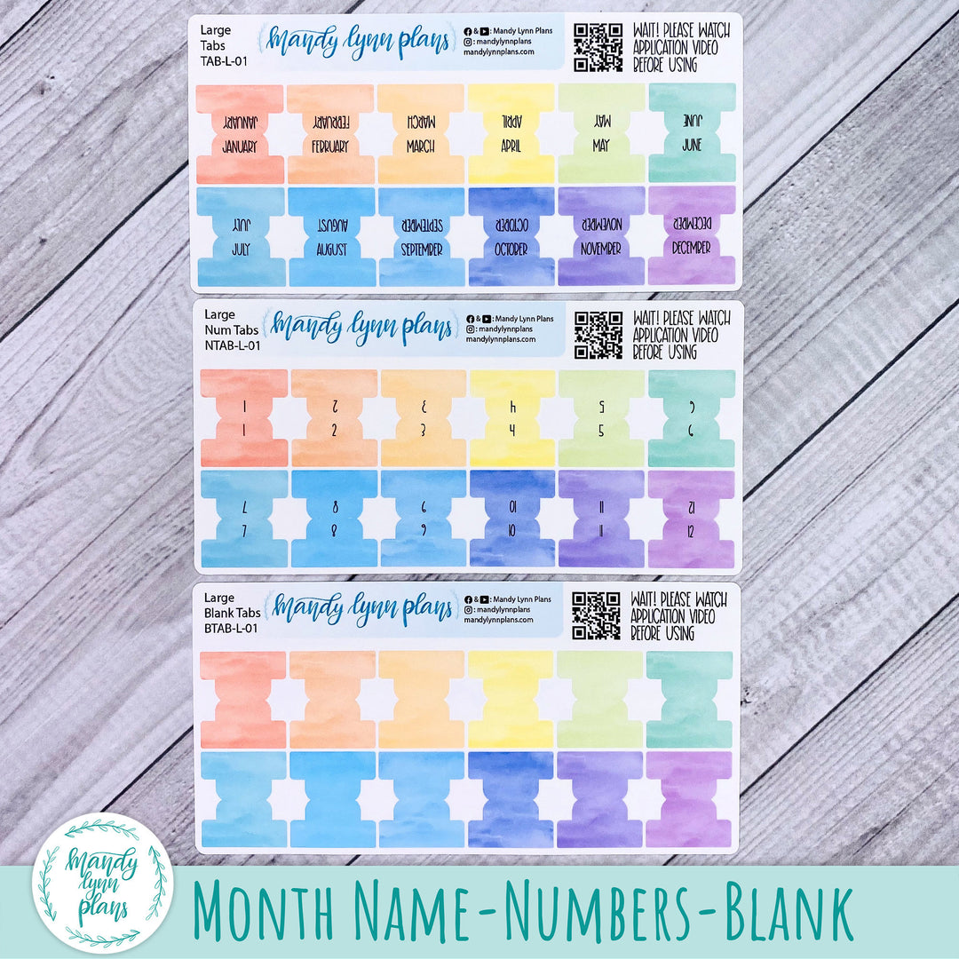 Watercolor Planner Tabs