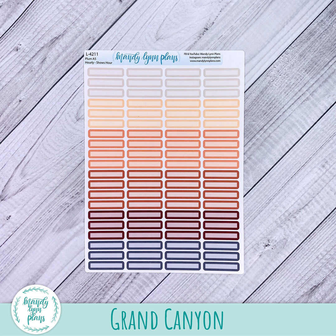 SHOWS HOUR - Plum A5 Hourly Labels - 1 Line || Skinny Labels
