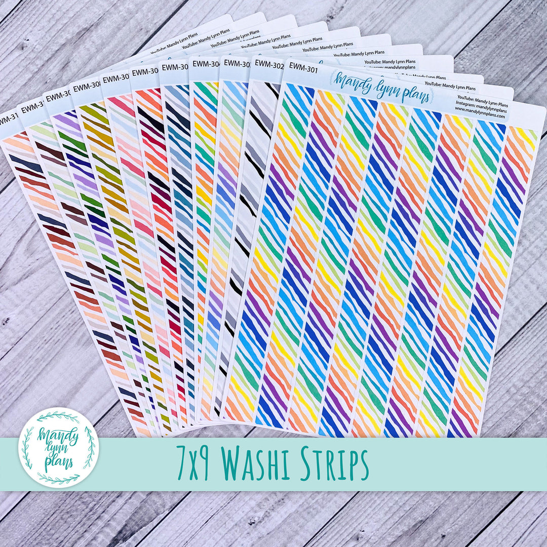 7x9 Striped Washi Strips