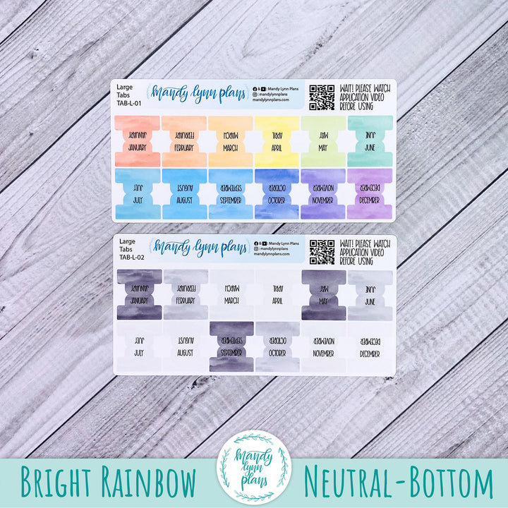 CUSTOM Watercolor Planner Tabs