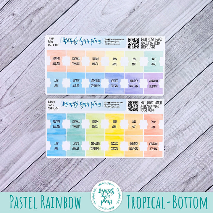 CUSTOM Watercolor Planner Tabs