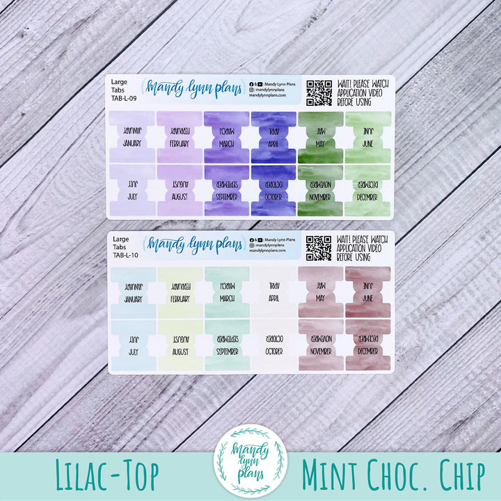 CUSTOM Watercolor Planner Tabs