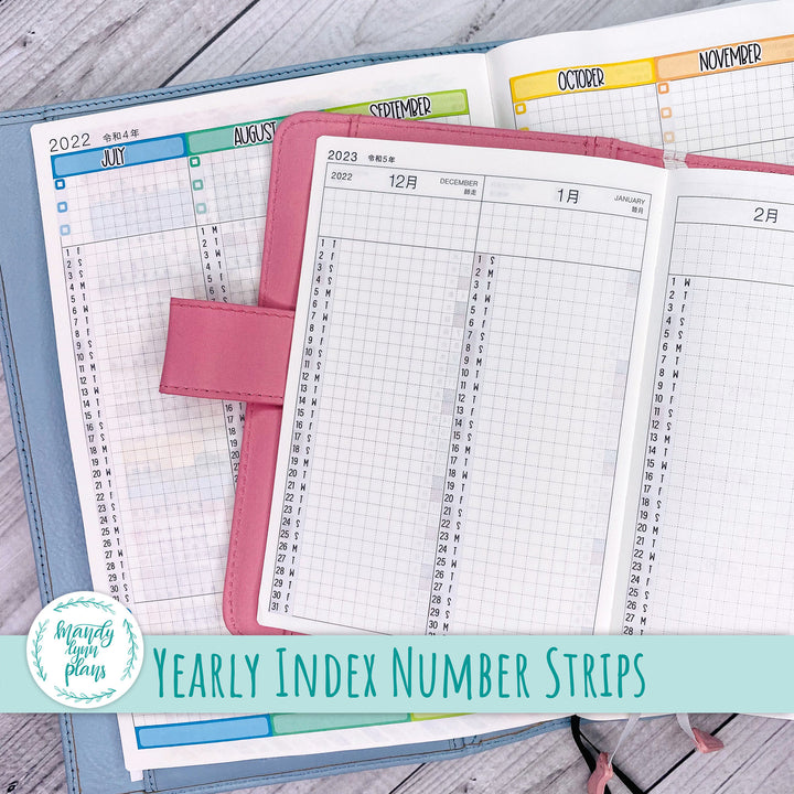 Yearly Index Number Day and Date Scripts || Hobonichi Cousin and A6