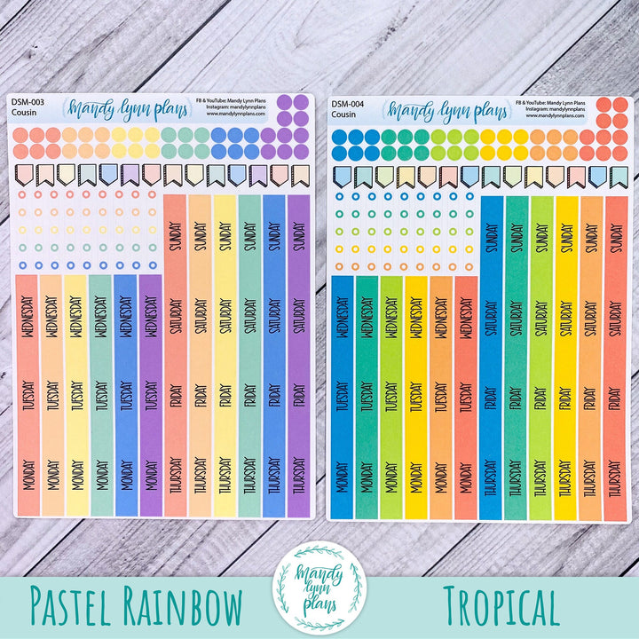 Sunday or Monday Start Hobonichi Cousin Monthly Day Cover Strips