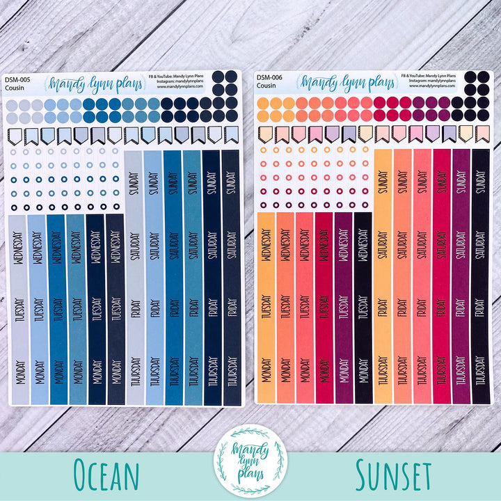 Sunday or Monday Start Hobonichi Cousin Monthly Day Cover Strips