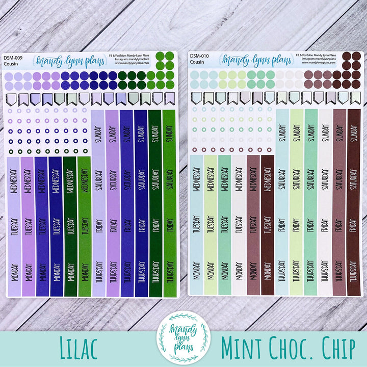 Sunday or Monday Start Hobonichi Cousin Monthly Day Cover Strips