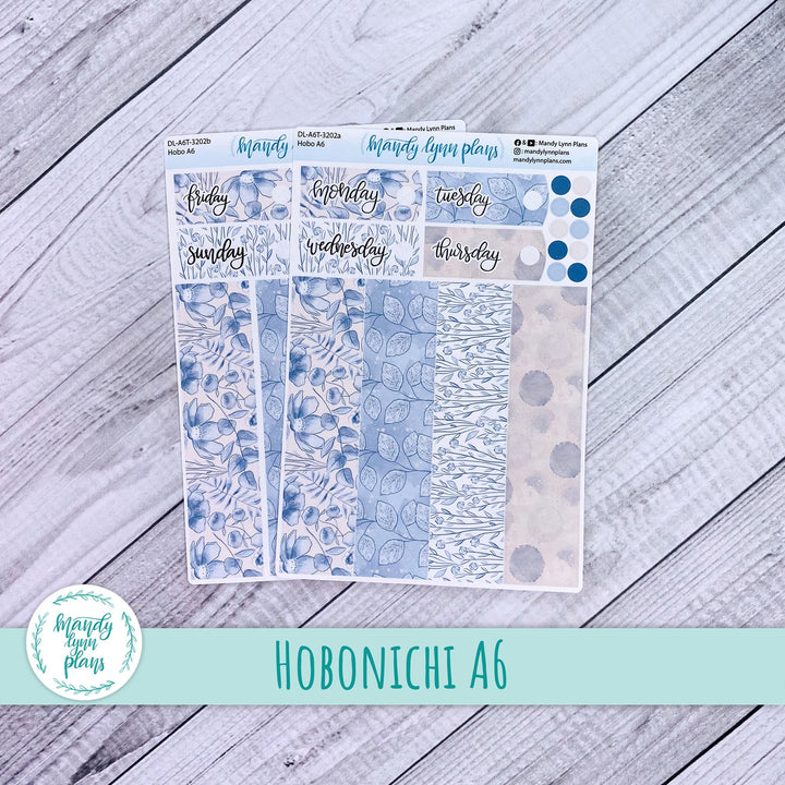 Hobonichi A6 Daily Kit || Blue Blooms || DL-A6T-3202