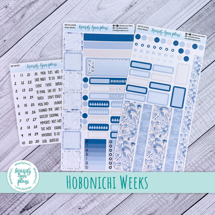 Hobonichi Weeks Weekly Kit || Blue Blooms || WK-W-2202