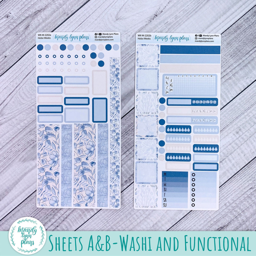 Hobonichi Weeks Weekly Kit || Blue Blooms || WK-W-2202