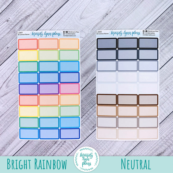 B6 Common Planner || Large Labels