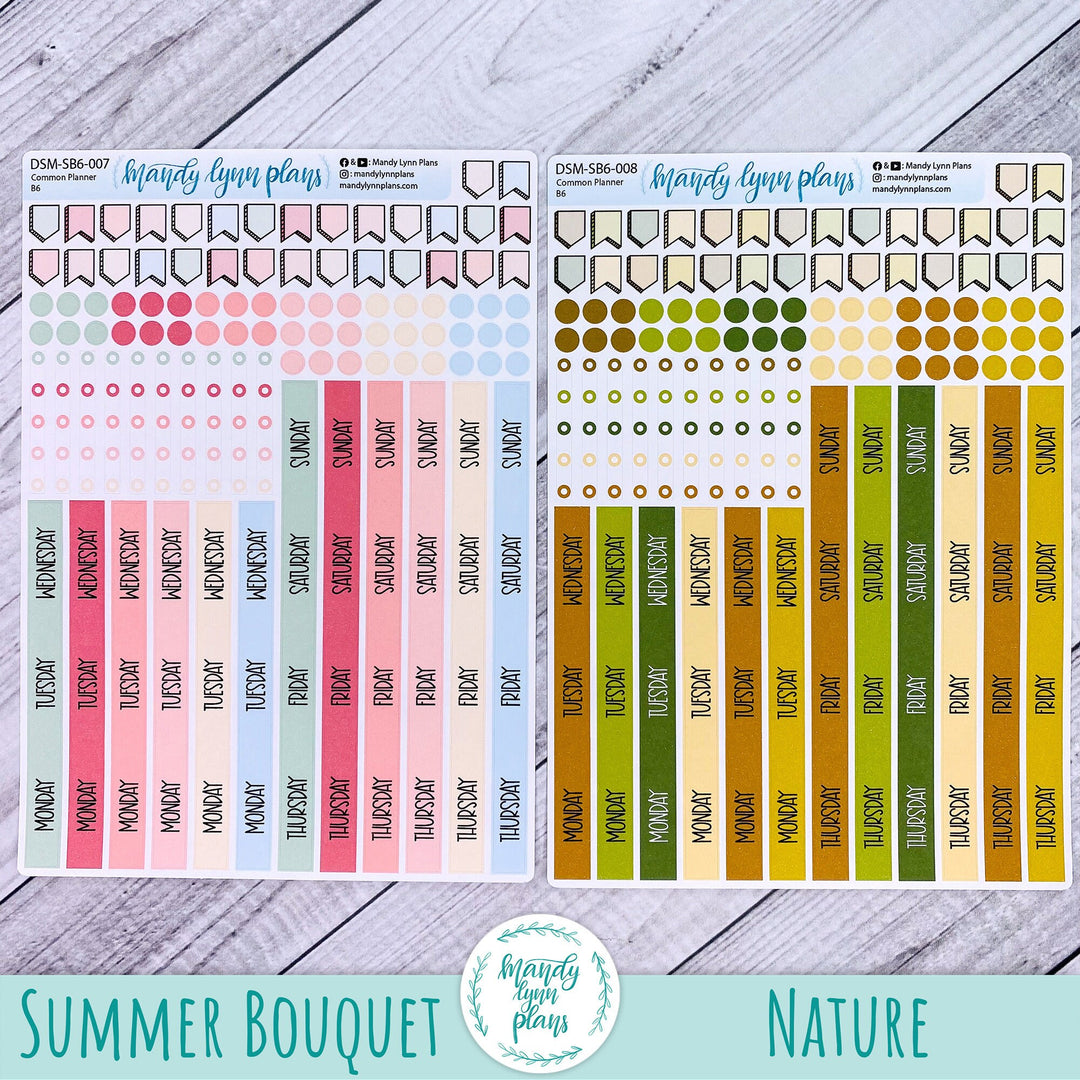 Sunday or Monday Start B6 (& A5 Slim) Common Planner Monthly Day Cover Strips
