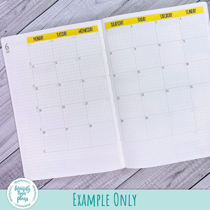 Sunday or Monday Start B6 (& A5 Slim) Common Planner Monthly Day Cover Strips