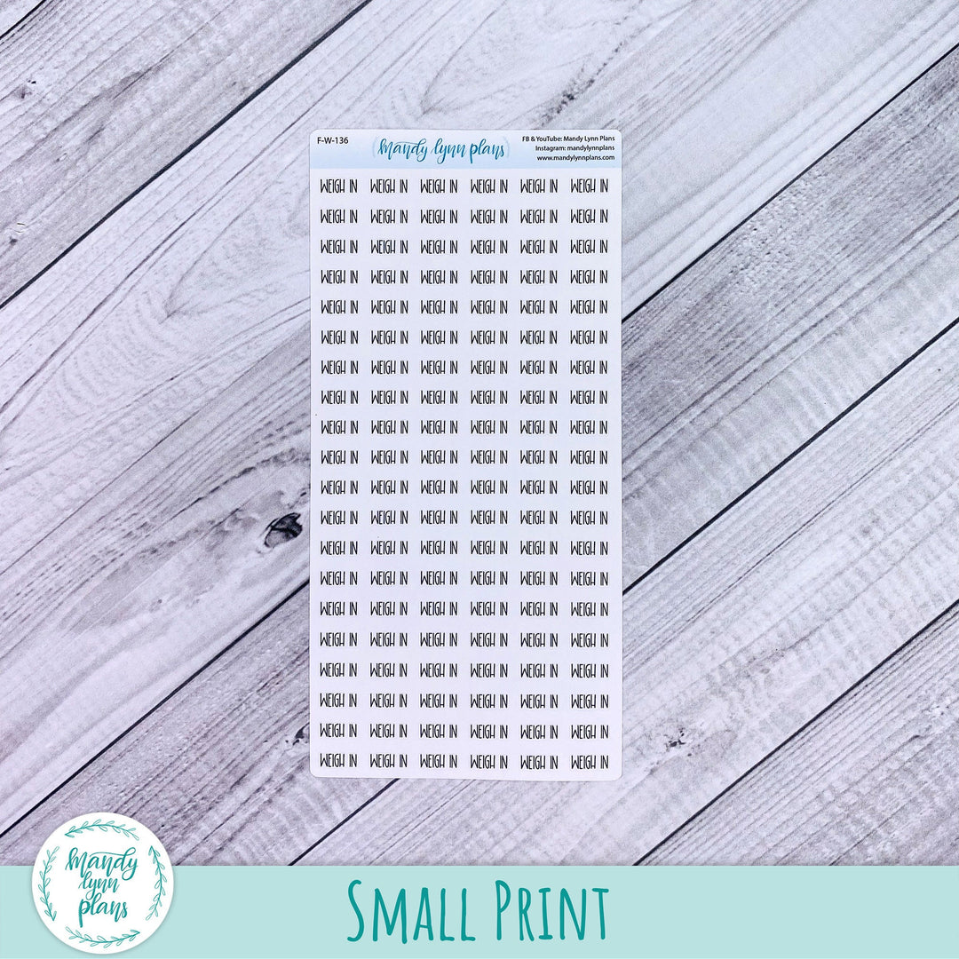 Weigh In Scripts || 136