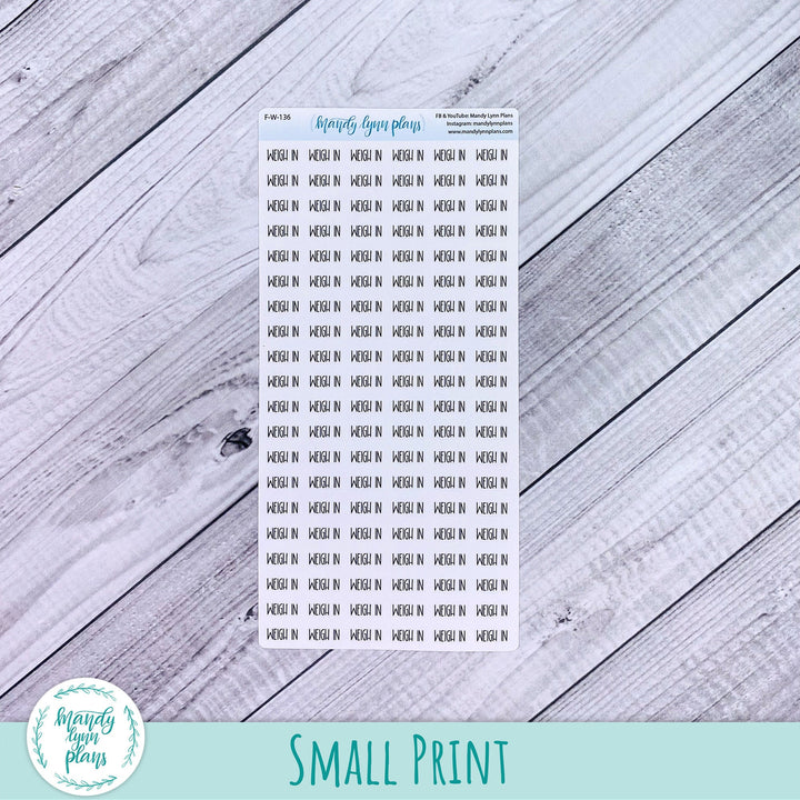 Weigh In Scripts || 136