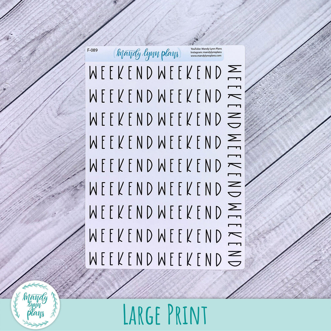 Weekend Scripts || 089