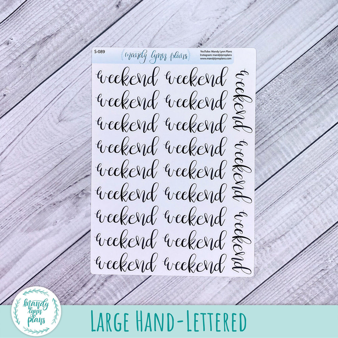 Weekend Scripts || 089