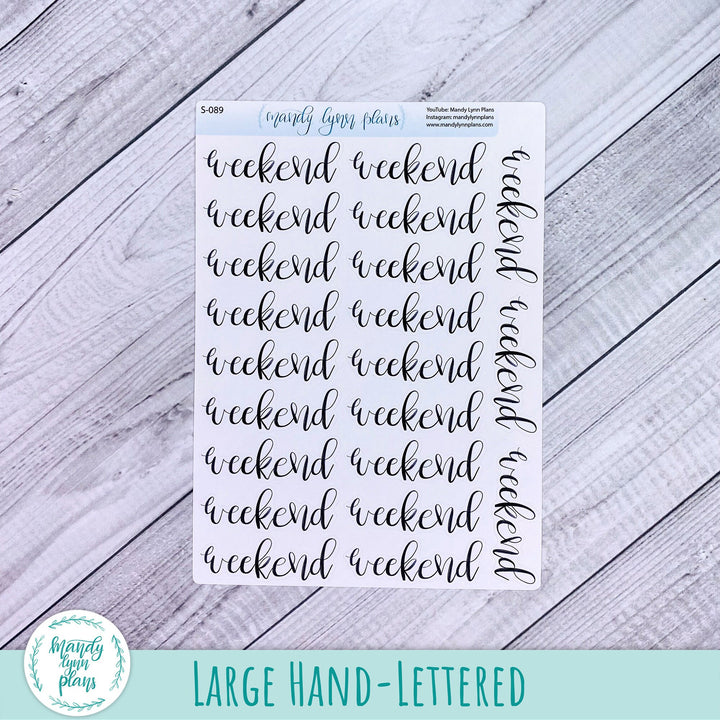 Weekend Scripts || 089