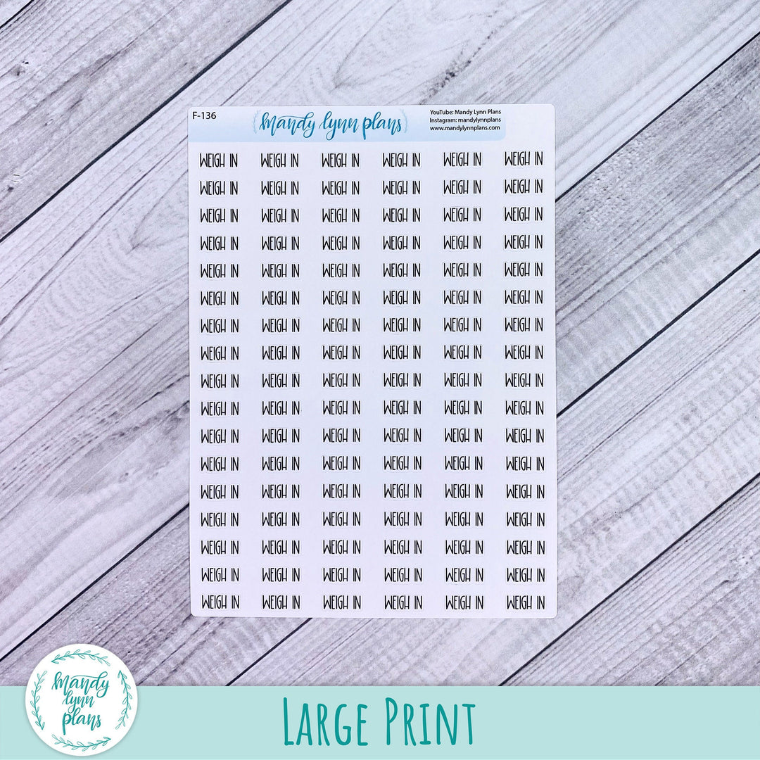 Weigh In Scripts || 136