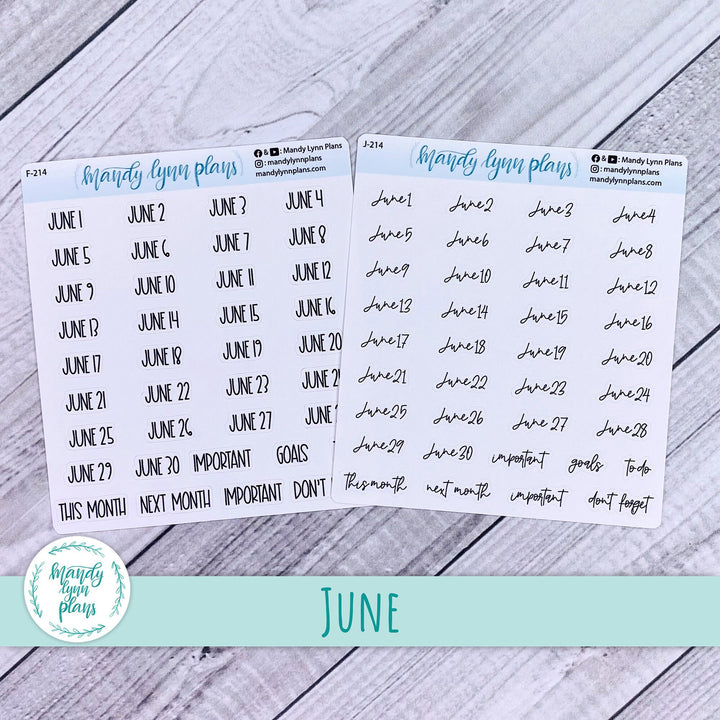 January-December Monthly Date Scripts