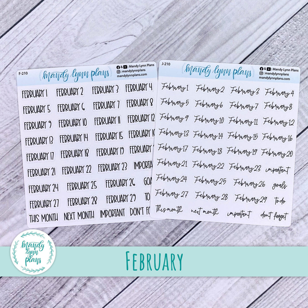 January-December Monthly Date Scripts