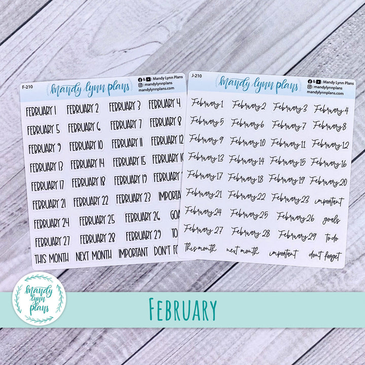 January-December Monthly Date Scripts