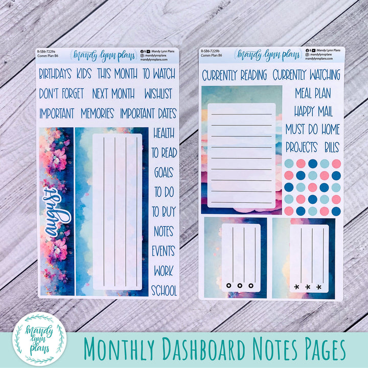 August B6 Common Planner Dashboard || Abstract Sky || R-SB6-7229