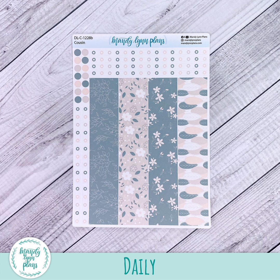 Hobonichi Cousin Daily Kit || Green and Beige Floral || DL-C-1228