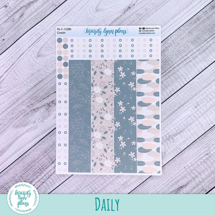 Hobonichi Cousin Daily Kit || Green and Beige Floral || DL-C-1228