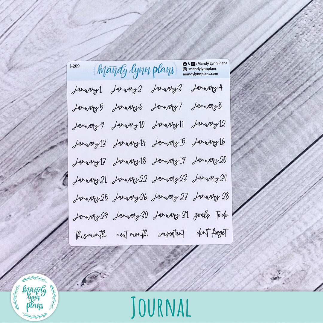 January-December Monthly Date Scripts