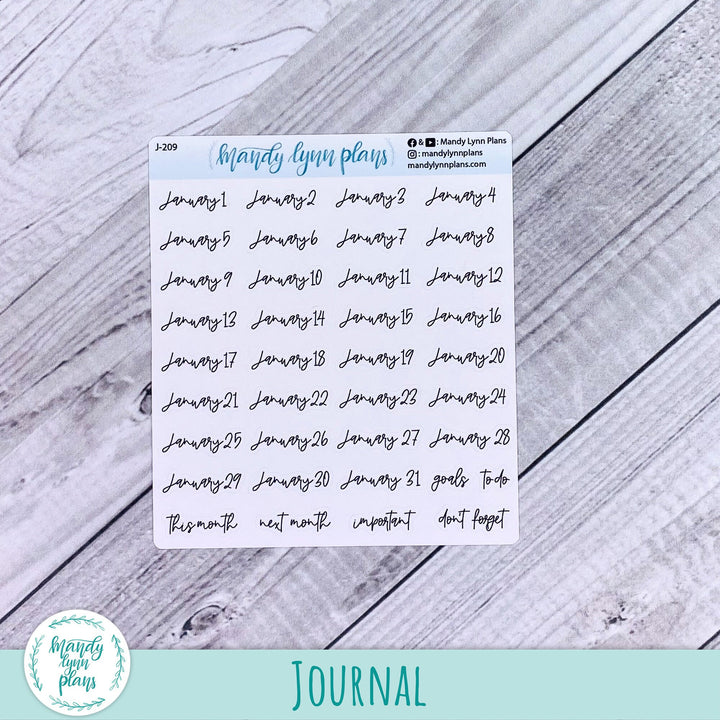 January-December Monthly Date Scripts