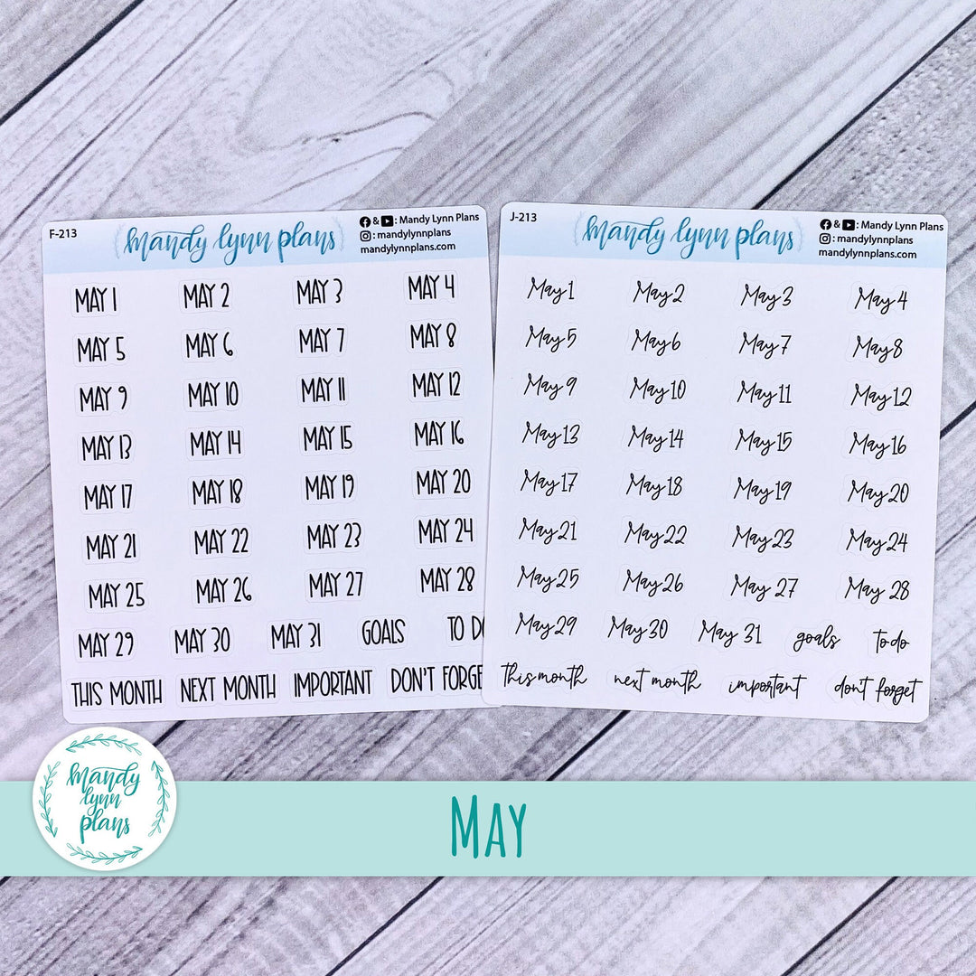 January-December Monthly Date Scripts