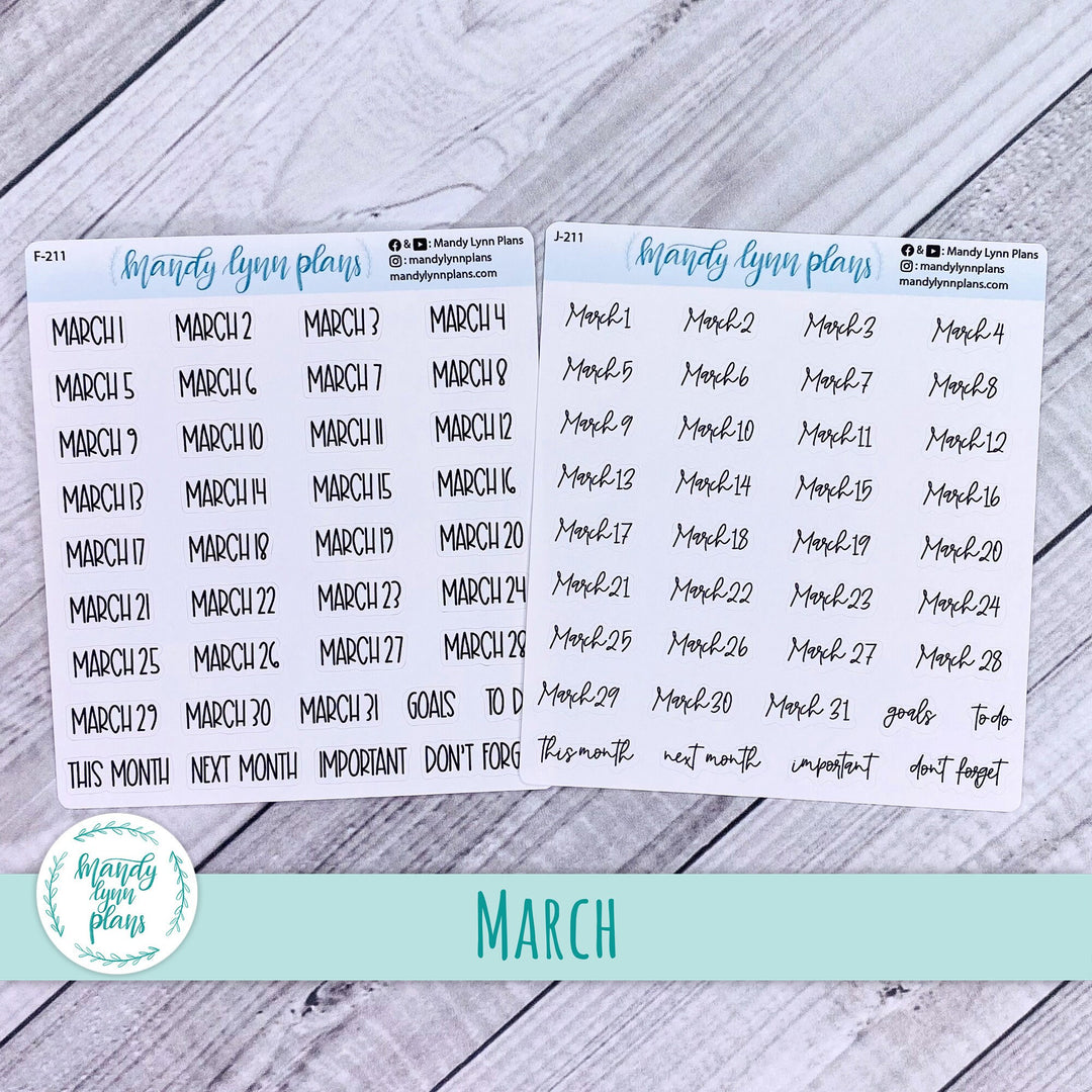 January-December Monthly Date Scripts