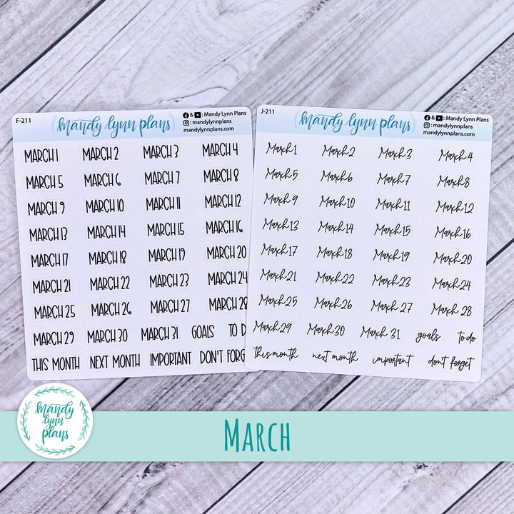 January-December Monthly Date Scripts