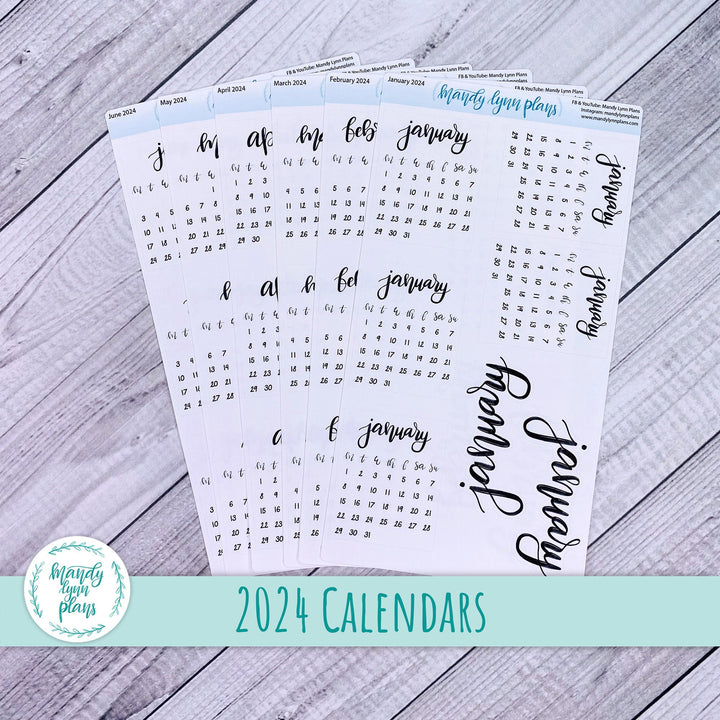 2024 Monthly Calendars || Monday Start