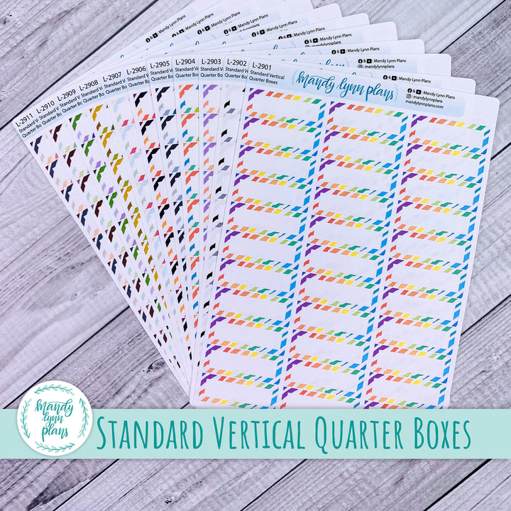 Standard Vertical || Stripe Pattern Quarter Box Labels