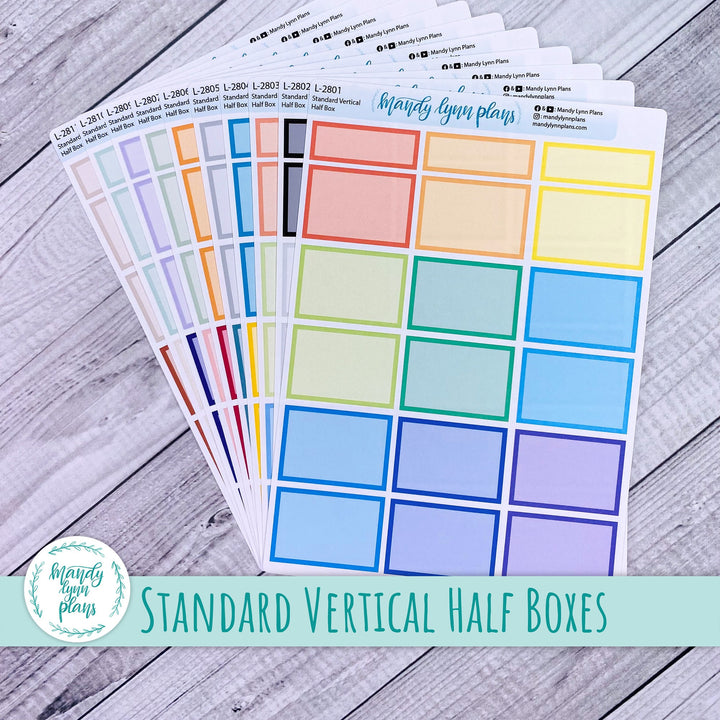 Standard Vertical || Solid Half Box Labels