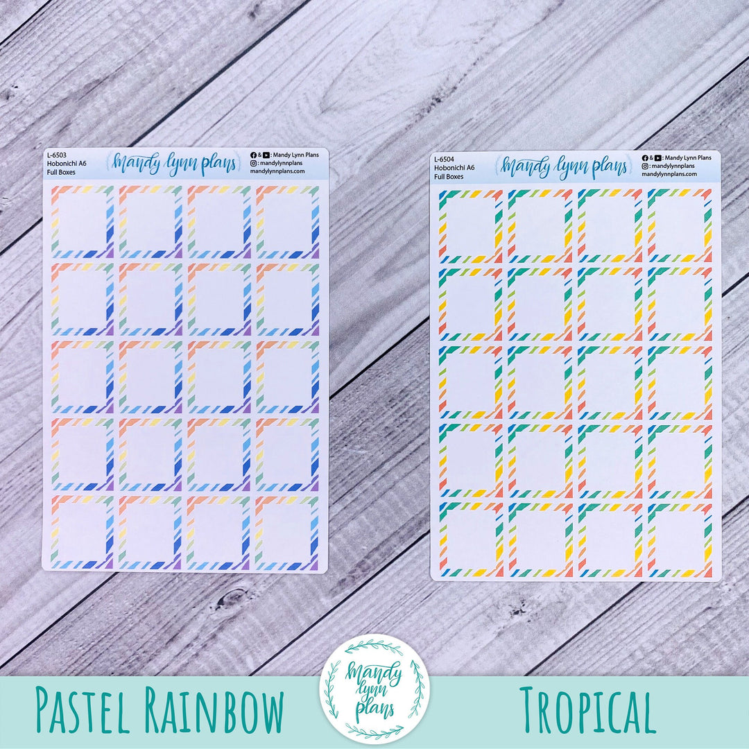 Hobonichi A6 Weekly Stripe Pattern Full Box Labels