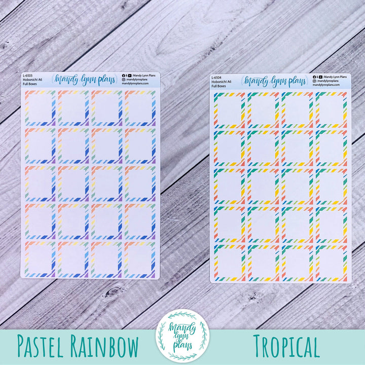 Hobonichi A6 Weekly Stripe Pattern Full Box Labels