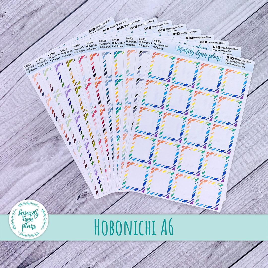 Hobonichi A6 Weekly Stripe Pattern Full Box Labels