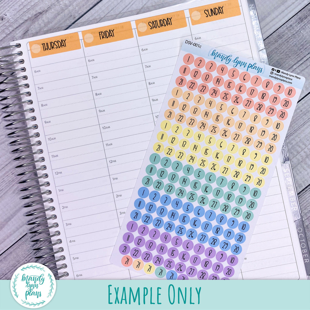 Colored Medium Date Dots